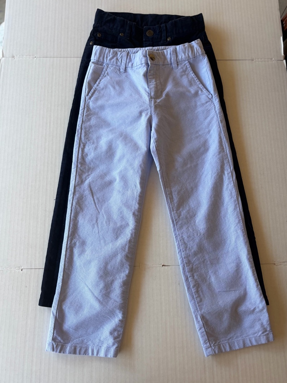 Janie and Jack Boys' Light Blue chino and Navy Corduroy Pants